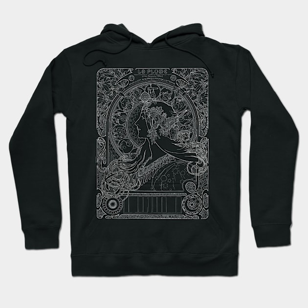 Alphonse Mucha Zodiac White Neon Hoodie by la chataigne qui vole ⭐⭐⭐⭐⭐